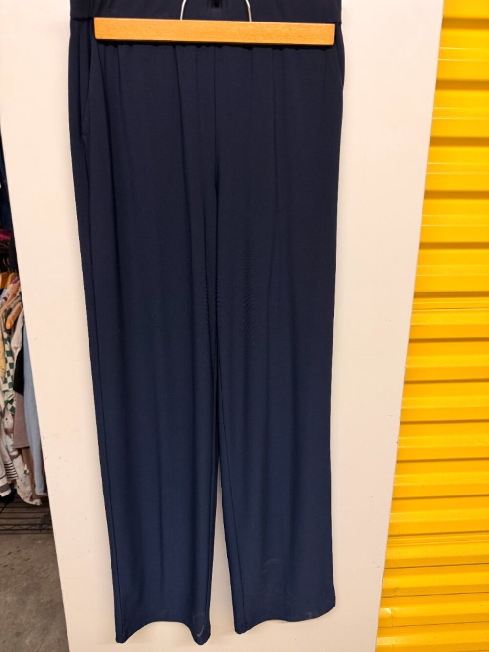 Dennis Basso Navy Blue Italia Knit Wide Leg Pull-On Pants Size XS